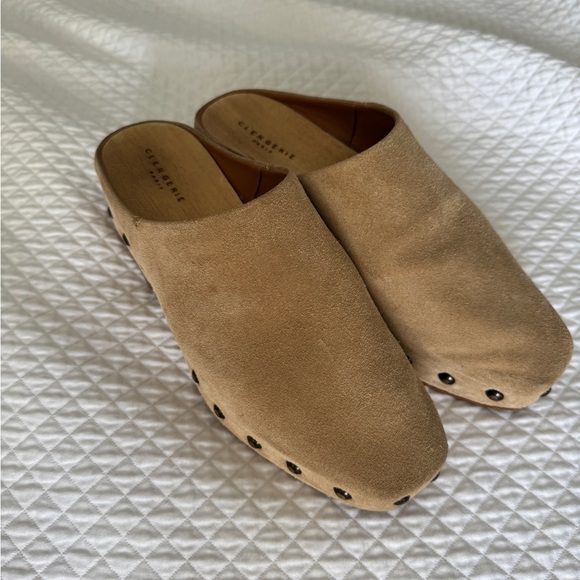 Clergerie Suede Studded Clogs - Picture 4 of 8